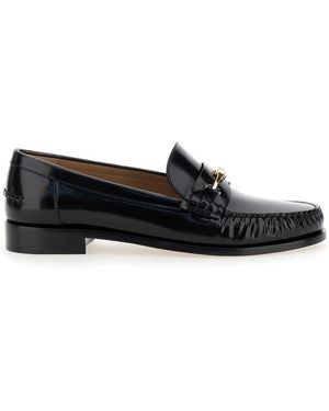 Ferragamo Mocassino Slip-On 'Harry' Con Dettaglio Catena - Nero