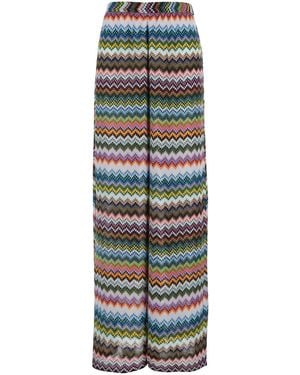 Missoni Trousers With Zigzag Pattern With Pixel Effect - Multicolour