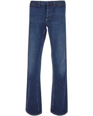Gucci Low-Rise Jeans With Web Stripe On The Side And Flared Leg I - Blue