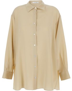 The Row 'Luka' Shirt With Classic Collar And Buttoned Cuffs - Natural