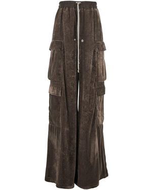 Rick Owens 'Cargo Belas' Cargo Trousers With Drawstring Waist And Cargo Pockets - Brown