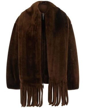 Urbancode Bomber With Funnel Collar And Long Sleeves - Brown