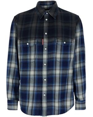 DSquared² Long-Sleeved Shirt With Faded Effect - Blue