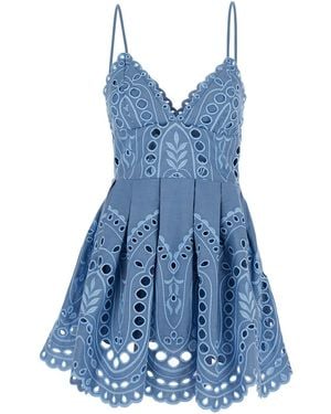 Charo Ruiz 'Nix' Dress With Thin Shoulder Straps And Flared Skirt - Blue