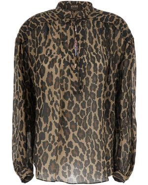 Bazar Deluxe Shirt With Leopard Motif All-Over - Black