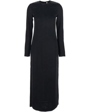 TOTEME Crewneck Long Dress With Rear Single Slit - Black