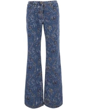 Etro Printed Jeans With 100% Cotton - Blue