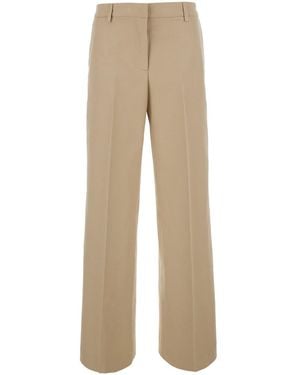 PT Torino Francoise Pants With Pockets And Ribbed Cuffs - Natural