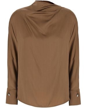 Max Mara Shirt With Collar And Long Sleeves - Brown
