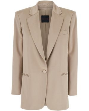 ANDAMANE 'Guia' Single-Breasted Jacket With Notched Revers A - Natural