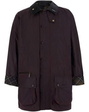 Barbour Beaufort Waxed Jacket With Shirt Collar And Pockets - Blue