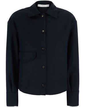 Tela Britt Sweater With V-Neck And Long Sleeves - Blue