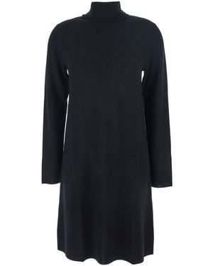 Allude Turtneleck Dress With Straight Hem - Blue