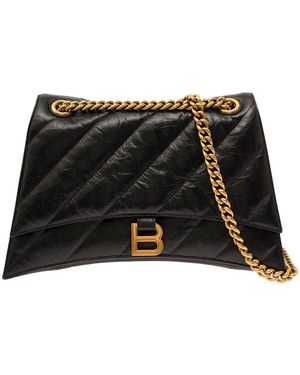 Balenciaga Borsa A Tracolla 'Crush Media' Trapuntata - Nero