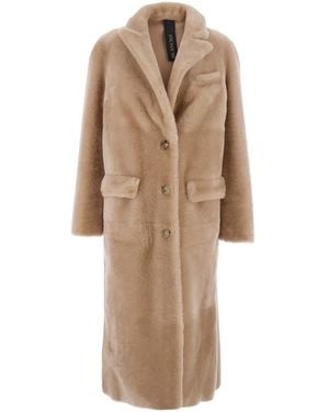 Blancha Coat With Classic Lapels And Reversible Design - Natural