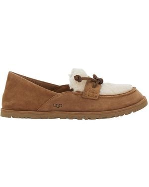 UGG Elegant Loafers With Rubber Sole And Leather Interior - Brown