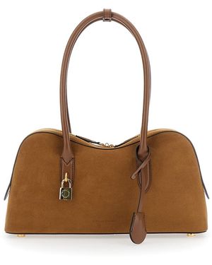 Stella McCartney Shoulder Bag With Padlock With Logo Detail - Brown