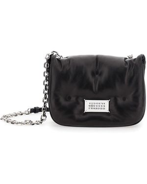Maison Margiela Borsa A Tracolla 'Glam Slam Piccola' Con Patch Logo Su - Nero