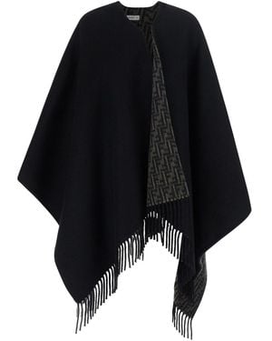 Fendi Poncho 140 X 135 Ff - Black
