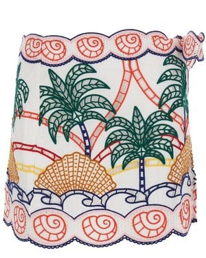 FARM Rio Skirt With Side Knot Closure - White