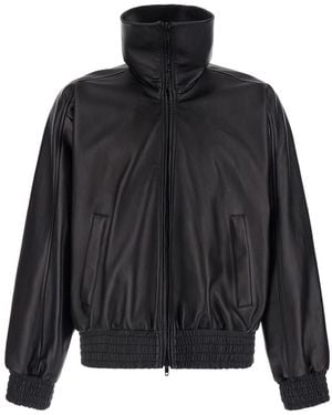 Balenciaga Jacket With High Collar And Logo Patch On The Back In - Black