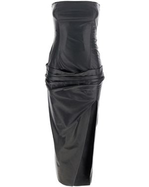 The Attico Sleeveless Off-Shoulder Midi Dress - Black