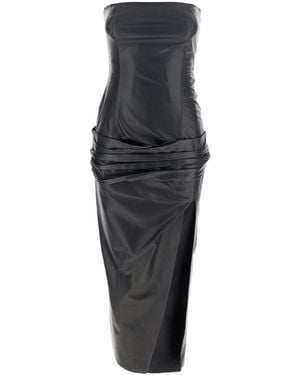 The Attico Sleeveless Off-Shoulder Midi Dress - Black