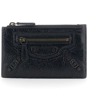 Balenciaga 'Le City Long' Cardholder With Tone-On-Tone Logo On T - Black