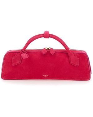 Alaïa Teckel Clutch With Leather Details And Fuchsia Colour For - Pink