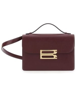 Victoria Beckham 'Dorian' Bordeaux Shoulder Bag With Adjustable And Removable Shoulder Strap And Logo Plaque On The Front - Purple