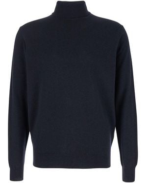 Le Plain Turtleneck Jumper With Long Sleeves - Blue