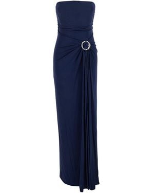 Jonathan Simkhai Strapless Long Dress With Ring Embellishment - Blue