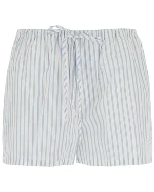 DUNST Pyjama Mini Shorts With Stripes - White
