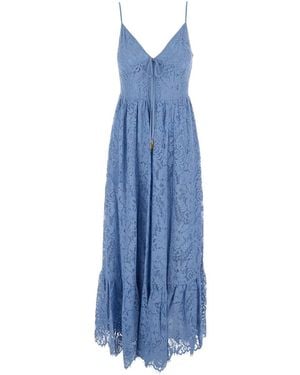 Michael Kors Long Dress Cotton-Blend - Blue