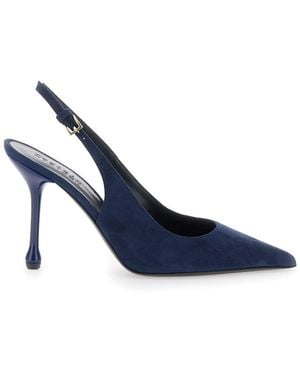 Plain Court Shoes With 90Mm Heel - Blue