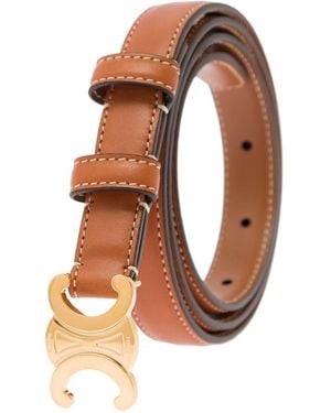 Celine Thin Belt With Triomphe Buckle - Pink