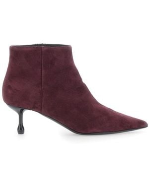 Le Plain 50 Suede Bootie Ankle Boots With 50 Heel Wome - Purple