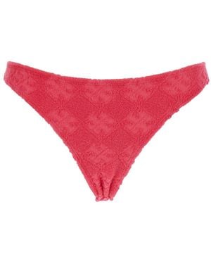 Tory Burch Bikini Bottoms With Logo Embroidery - Red