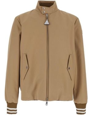 Moncler 'Prieure' Reversible Down Jacket With Logo Patch On The Sleeve - Natural