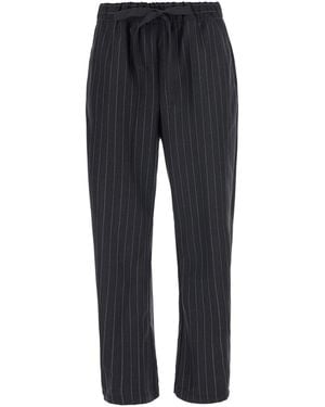 Semicouture 'Buddy' Pants With All-Over Striped Motif And Elastic - Blue