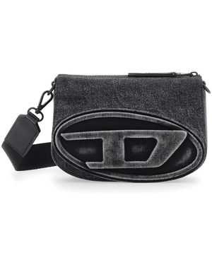 DIESEL '1Dr' Crossbody Bag With Oval D Logo On The Front And Adjustable And Removable Shoulder Strap - Black
