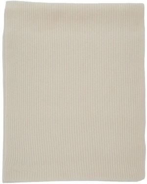 MC2 Saint Barth Scarf With Logo Lettering And Ribbed Design - Natural
