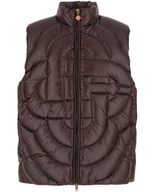 CASABLANCA Down Jacket With High Collar And Monogram Design - Brown