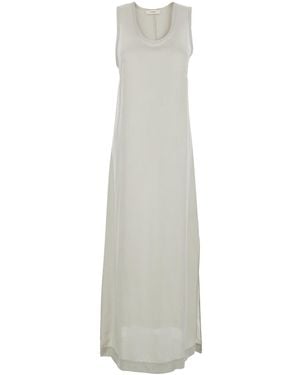 Jucca Long Dress With U-Neck And Back Closure - White