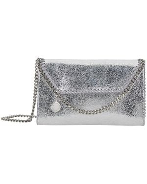 Stella McCartney 'Falabella' Metallic Crossbody Bag With Chain Strap And Metallic Effect - Gray