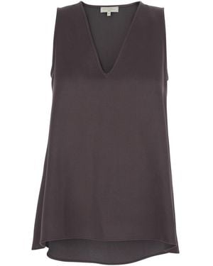 Antonelli Top 'Angelica' Sleeveless With V-Neck - Brown