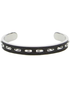 Fendi Coloured Bracelet With Leather Details And Open Design - White