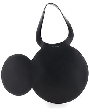 DISNEY X COPERNI Borsa A Mano 'Mickey' Con Manico Cut-Out E Logo Lette - Nero