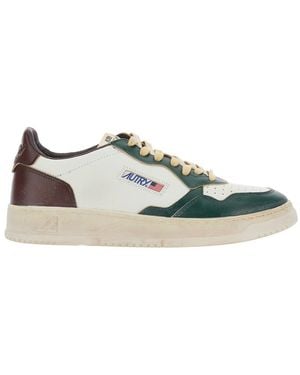 Autry 'Medalist Low Vintage' Trainers With Contrasting Heel Tab - Green