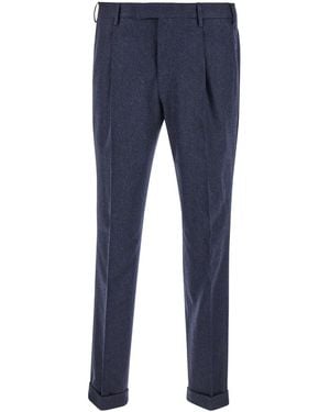 PT Torino Dark Slim Trousers With Concealed Closure - Blue
